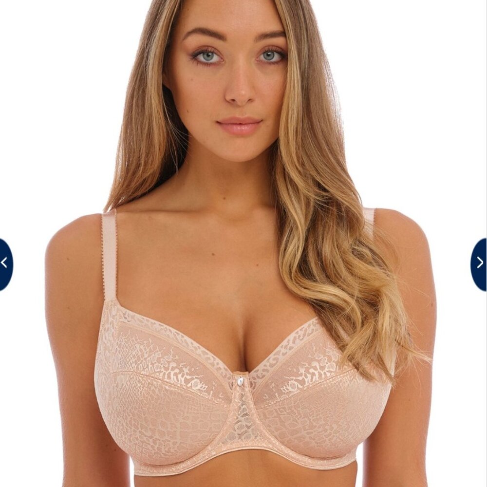 Envisage Full Cup Side Support Bra - Size 34F, Natural Beige, Taupe